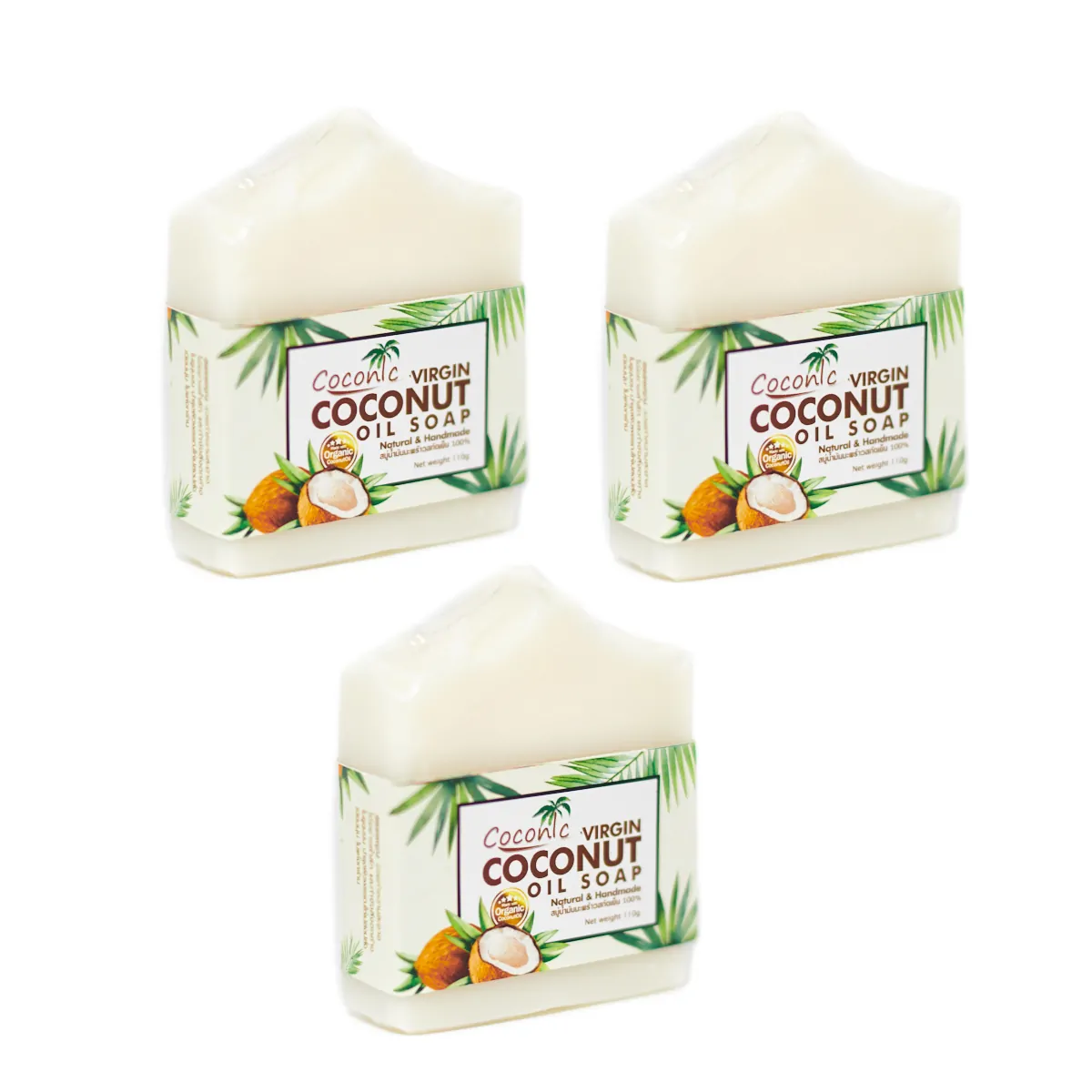 Coconic โคโคนิค สบู่น้ำมันมะพร้าวสกัดเย็น 3 ก้อน