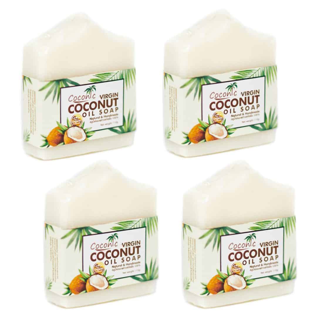 Coconic โคโคนิค สบู่น้ำมันมะพร้าวสกัดเย็น 4 ก้อน